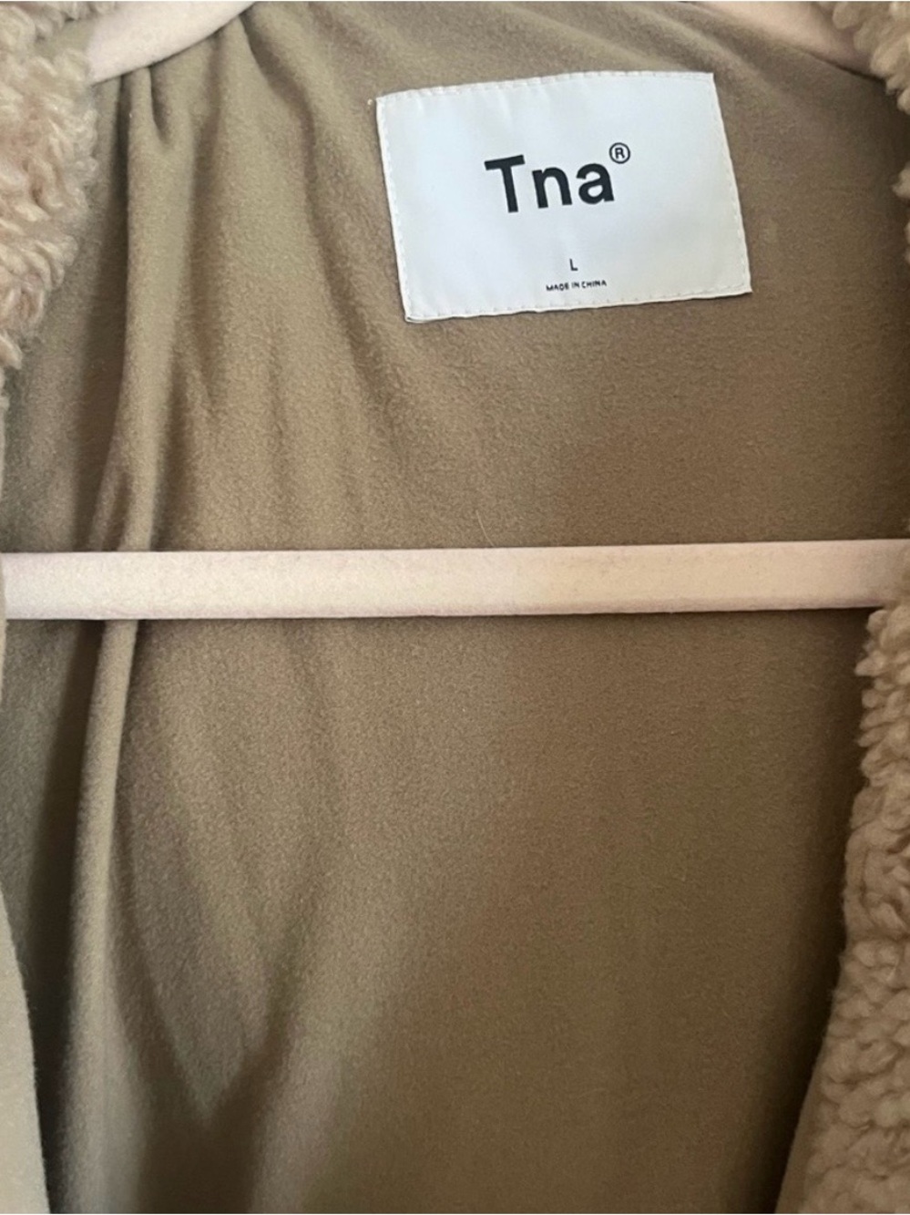 NWT Aritzia Tna Palo Alto Cozy Zip-Up Sherpa Hoodie Jacket - Beige - Picture 8 of 9